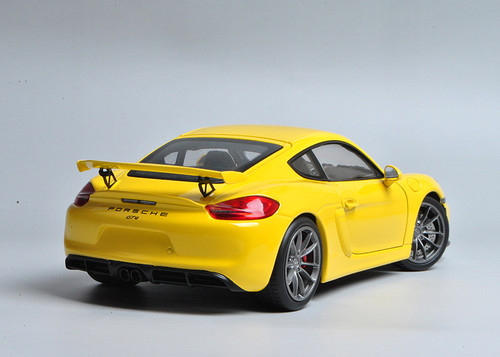 1/18 Schuco Porsche Cayman GT4 (Yellow) Diecast Car Model