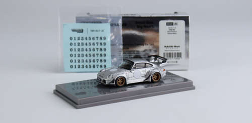 1/64 Tarmac Works Porsche RWB 993 Silver Phantom Diecast Car Model 