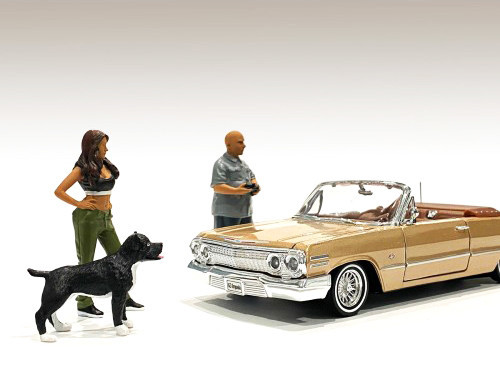 "Lowriderz" Figurine IV and a Dog for 1/18 Scale Models by American Diorama