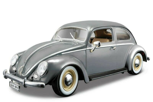 1/18 BBurago 1955 Volkswagen VW Beetle Kafer (Grey) Diecast Car Model