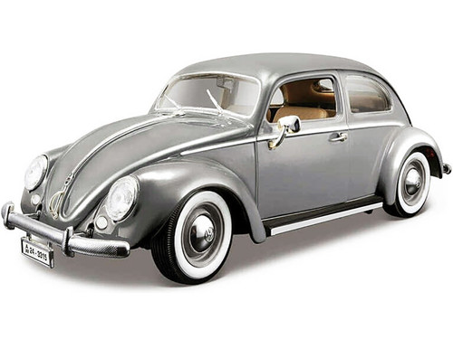 1/18 BBurago 1955 Volkswagen VW Beetle Kafer (Grey) Diecast Car