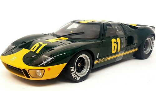 1/18 Ford GT 40 MK1 #61 Green and Yellow Diecast Model Car
