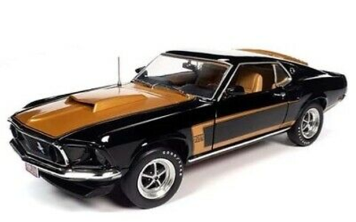 1/18 1969 Ford Mustang Boss 429 (Black with gold stripes) Diecast Car Model