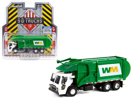 2020 Mack LR Refuse Garbage Truck White and Green "Waste Management" "S.D. Trucks" Series 12 1/64 Diecast Model by Greenlight