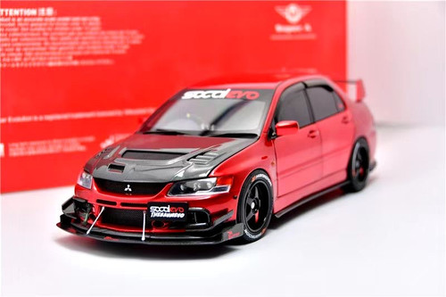 1/18 Super A SuperA Mitsubishi Evo 9 Evo9 Evo IX 9th Generation RA Ralliart (Red) Modified Edition Diecast Car Model Limited 555 Pieces