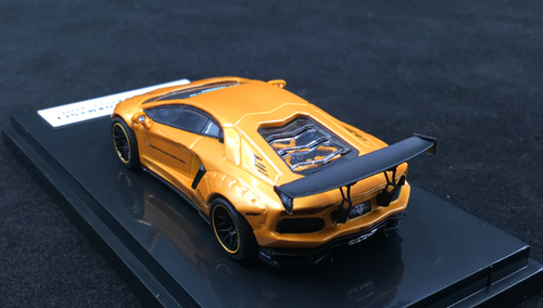  1/64 JEC LB works LP700-4 Metallic yellow Diecast Car Model 