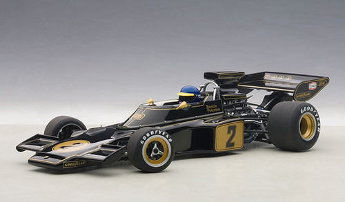 1/18 AUTOart 1973 Lotus 72E Ronnie Peterson #2 Car Model with Driver Figure in Cockpit