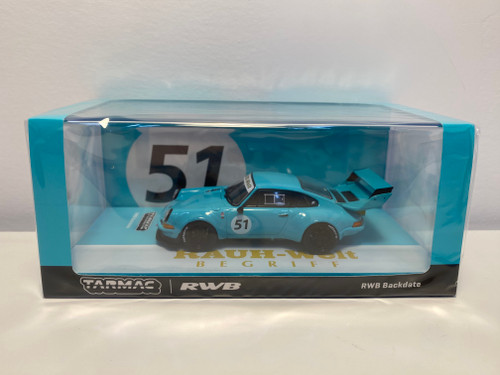  1/43 Tarmac Works Porsche 911 997 RWB (Backdate Blue) Diecast Car Model