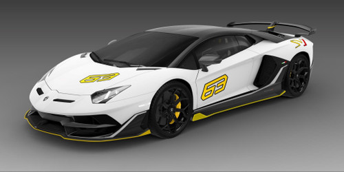 1/18 MR Collection Lamborghini Aventador SVJ 63 Special Edition (Bianco Isi White with Yellow Livery) Resin Car Model Limited 25 Pieces