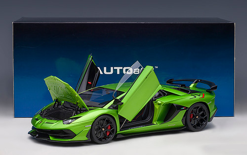 Lamborghini Terzo Millennio Lime Green with Black Top and Carbon Accents 1/24 Diecast Model Car by Bburago