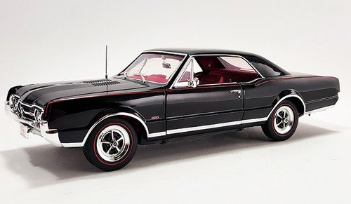 1/18 ACME 1967 Oldsmobile 442 W-30 W30 (Ebony Black on Red) Diecast Car Model