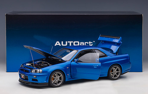 1/18 AUTOart Nissan Skyline GT-R GTR R34 V-Spec II (Bayside Blue) Car Model