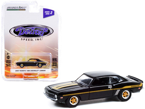 1969 Chevrolet Yenko Camaro (Dave Tucker's) Black with Gold Stripes "Detroit Speed Inc." Series 2 1/64 Diecast Model Car by Greenlight