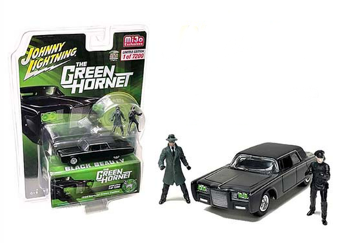  1/64 Johnny Lightning The Green Hornet Black Beauty Diecast Car Model with Figures