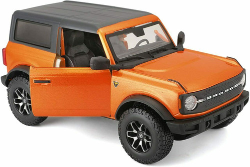 2021 Ford Bronco Badlands Orange Metallic with Black Top "Special Edition" 1/24 Diecast Model Car by Maisto