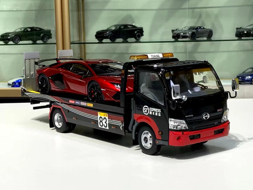 1/18 Tiny Hino 300 Flatbed Tow Truck with Lights SF Express Edition Diecast Car Model (towed car model NOT included)