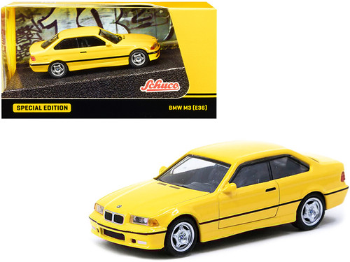 BMW M3 (E36) Yellow "Special Edition" 1/64 Diecast Model Car by Schuco & Tarmac Works