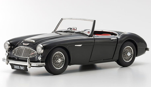 1/18 Kyosho Austin Healey 3000 Mk-1 (BN7) Convertible RHD (Right Hand Drive) Black Diecast Car Model