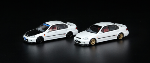1/64 Inno64 Honda Civic Ferio Vi-RS "JDM MOD VERSION" Championship White (With extra wheels and extra decals) (ONE CAR ONLY)