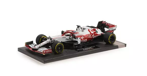 1/18 Minichamps 2021 Kimi Räikkönen Alfa Romeo Racing C41 #7 Bahrain GP Formula 1 Car Model