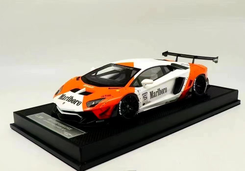 1/18 LJM Lamborghini Aventador LBWK LB-works (Marlboro Edition) Carbon Fiber Base Resin Car Model Limited 6 Pieces