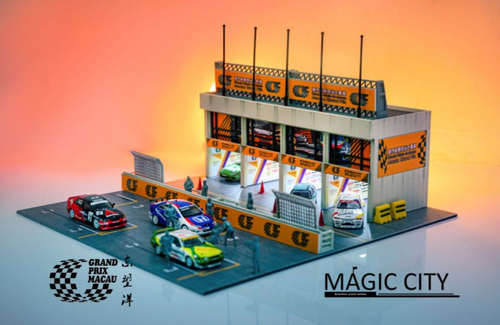 1/64 Magic City Macau Guia Circuit GP Pit Stop Diorama (Models & Figures NOT included)