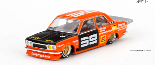Datsun 510 Pro Street SK510 Orange and Black (Designed by Jun Imai) "Kaido House" Special 1/64 Diecast Model Car by True Scale Miniatures