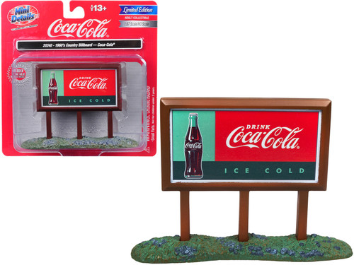 1960's Country Billboard "Coca-Cola" for 1/87 (HO) Scale Models by Classic Metal Works