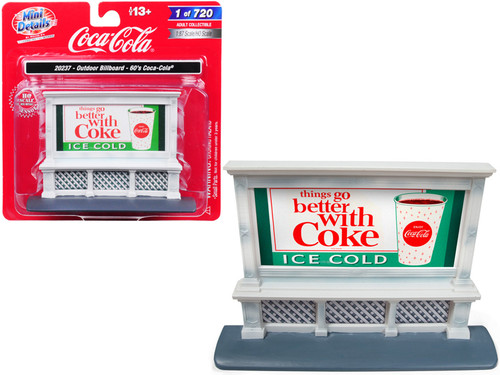 Outdoor Billboard 60's "Coca Cola" for 1/87 (HO) Scale Models by Classic Metal Works