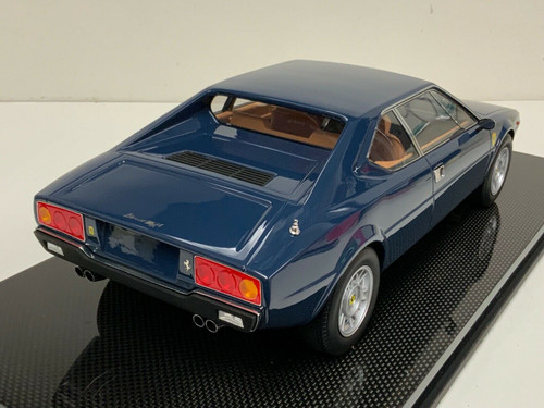 1/12 Top Marques Ferrari 308 GT4 Dino (TDF Blue) with Carbon Fiber Base Display Case Resin Car Model