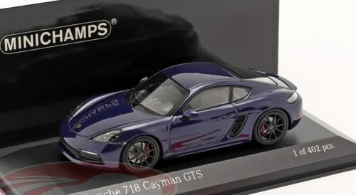 1/43 Minichamps 2020 Porsche 718 Cayman GTS 4.0 (982) Dark Blue Metallic Diecast Car Model Limited