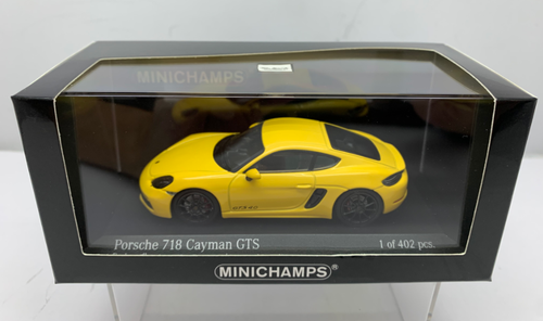 2020 Porsche 718 Cayman GTS 4.0 (982) Yellow Limited Edition to 402 pieces Worldwide 1/43 Diecast Model Car by Minichamps