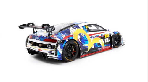  1/18 POPRACE Audi R8 LMS Macau GT Cup 2020 Audi Sport Asia Team X Works Evisu Racing #38 Marchy Lee with Display Cover and base 