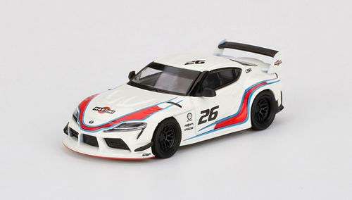 1/64 Mini GT Toyota GR Supra LB WORKS #26 White "Martini Racing" Limited Edition Diecast Car Model