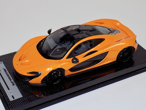 1/18 Tecnomodel McLaren P1 (Papaya Orange with Black Wheels) with Carbon Base Resin Car Model Limited 01/50