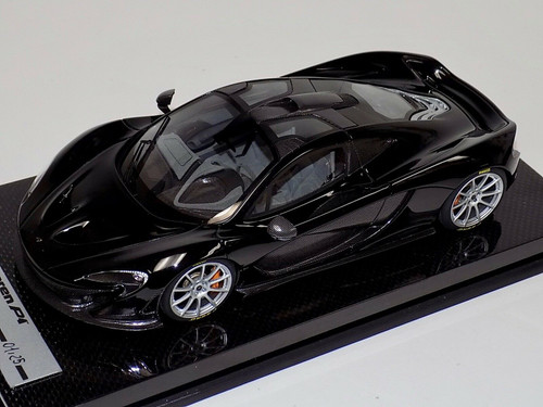 1/18 Tecnomodel McLaren P1 (Gloss Black with Silver wheels) with Carbon Base Resin Car Model Limited 01/25