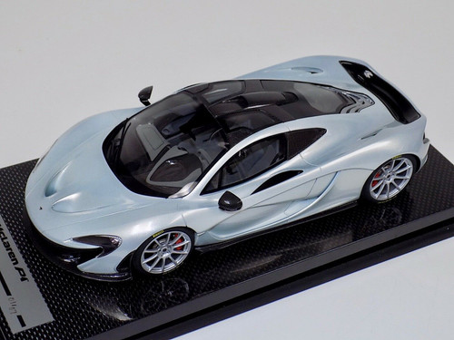 1/18 Tecnomodel McLaren P1 (Ice Silver with Silver wheels & Black Rear Wing) with Carbon Base Resin Car Model Limited 01/07