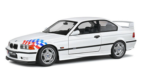 1/18 Solido BMW E36 M3 Coupe Lightweight (White with Graphics) Diecast Car Model