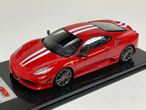 1/18 Looksmart Ferrari F430 Scuderia Red White Stripe Titanium Wheels #25/25 Resin Car Model