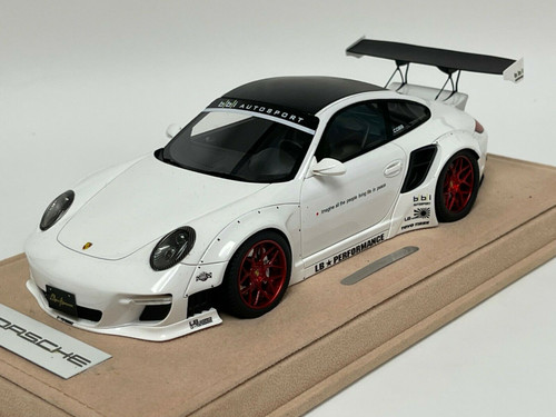 1/18 Porsche 911 997 Liberty Walk LB Performance (Gloss White with Red Wheels) Resin Car Model Limited #01/06