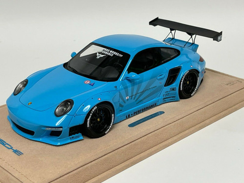 1/18 Porsche 911 997 Liberty Walk LB Performance (Gloss Baby Blue with Black Wheels) Resin Car Model Limited #01/10