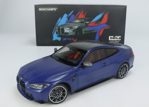 1/18 Minichamps BMW G82 M4 Competition (2020-Present) (Blue) Fully Open Diecast Car Model Limited 1000 Pieces