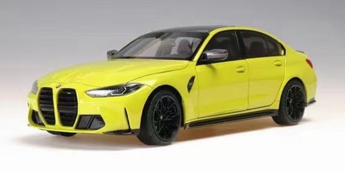 1/18 Minichamps BMW G80 M3 Competition (2020-Present) (Sao Paulo Yellow) Fully Open Diecast Car Model Limited 1000 Pieces