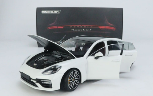 1/18 Minichamps Porsche Panamera Turbo S (Carrera White Metallic) Fully Open Diecast Car Model Limited 500 Pieces