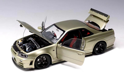 1/18 Motorhelix Nissan Skyline GT-R GTR (R34) Z-Tune (Millennium Jade Green) Diecast Car Model Limited 599 Pieces