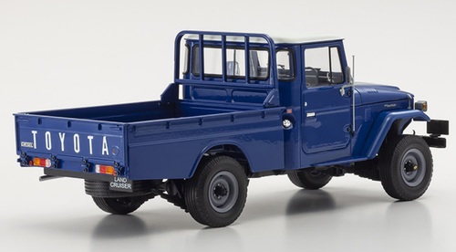 Toyota Land Cruiser 40 RHD (Right Hand Drive) Pickup Truck Blue with Matt Off White Top 1/18 Diecast Model Car by Kyosho