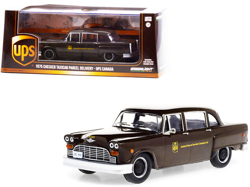 1975 Checker Taxicab Parcel Delivery Brown UPS "United Parcel Service Canada Ltd" 1/43 Diecast Model Car by Greenlight
