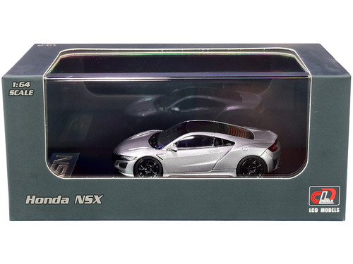 Honda NSX Silver Metallic with Carbon Top 1/64 Diecast Model Car by LCD Models