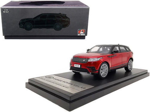 Land Rover Range Rover Velar First Edition with Sunroof Red Metallic and Black 1/43 Diecast Model Car by LCD Models