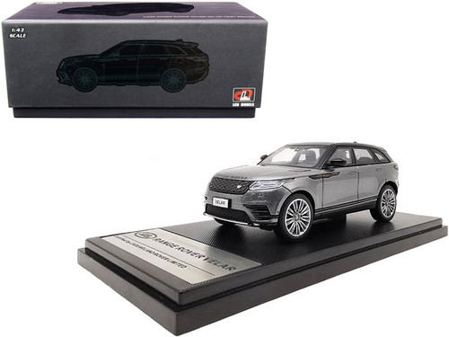 Land Rover Range Rover Velar First Edition with Sunroof Gray Metallic and Black 1/43 Diecast Model Car by LCD Models